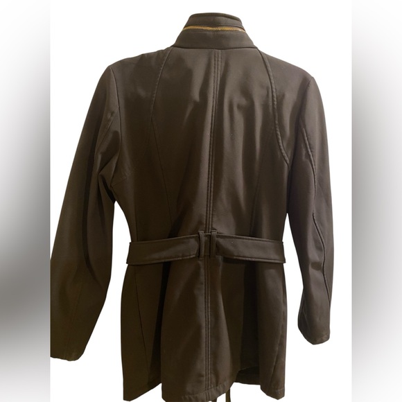 Michael Kors 
Black Jacket/Gold Details
Military Style 
Asymmetrical Zip
Size S - Picture 4 of 14